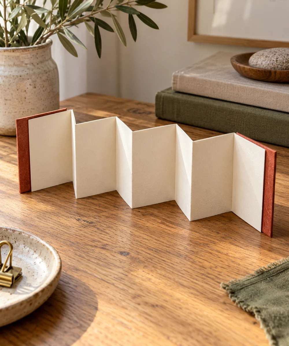 AI-generated concept image for make a small accordion paper journal