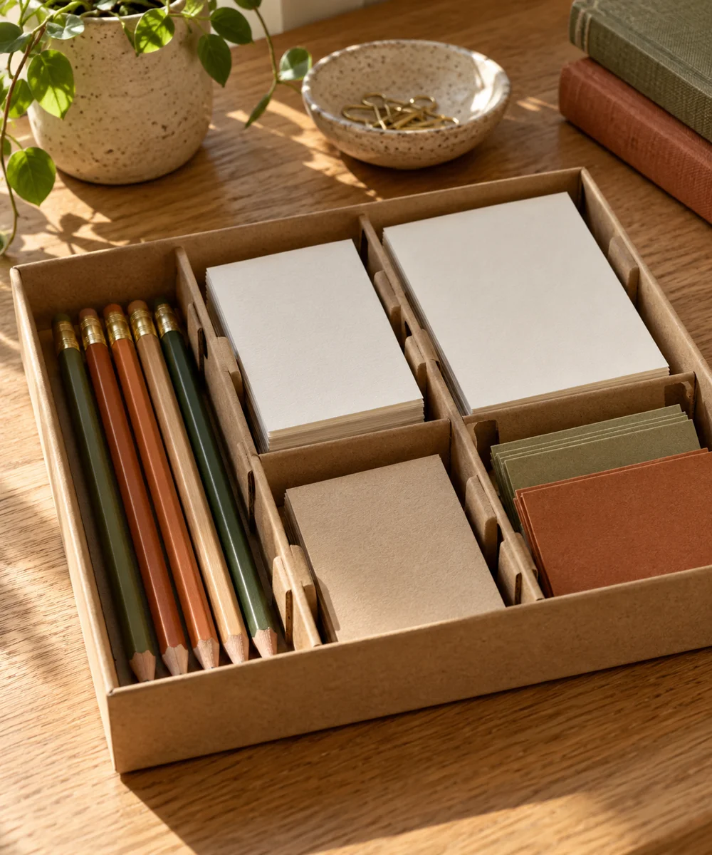AI-generated concept image for make interlocking cardboard desk dividers