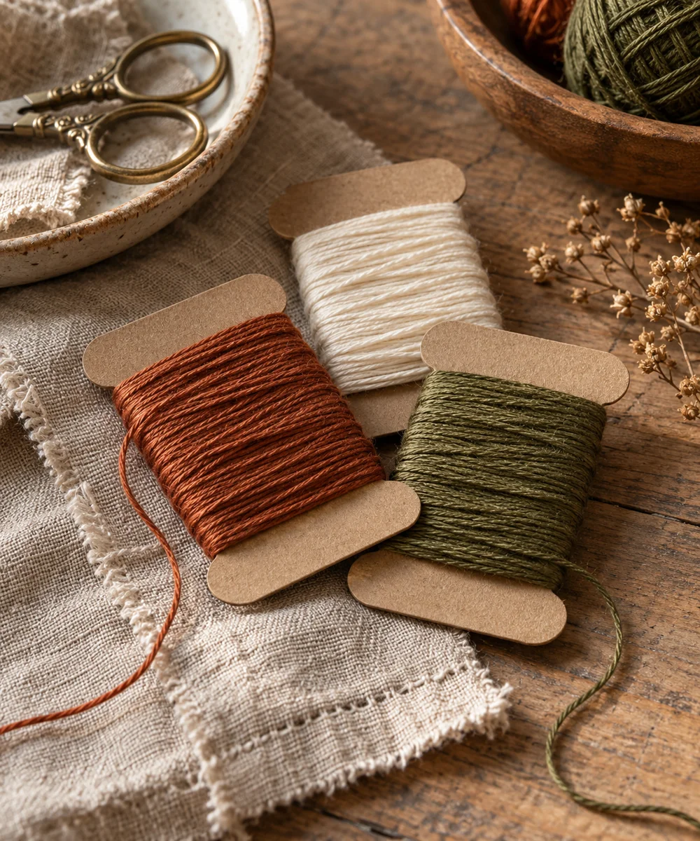 AI-generated concept image for make cardboard embroidery thread organizers