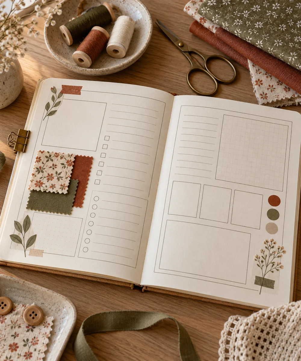 AI-generated concept image for create a craft project planning spread