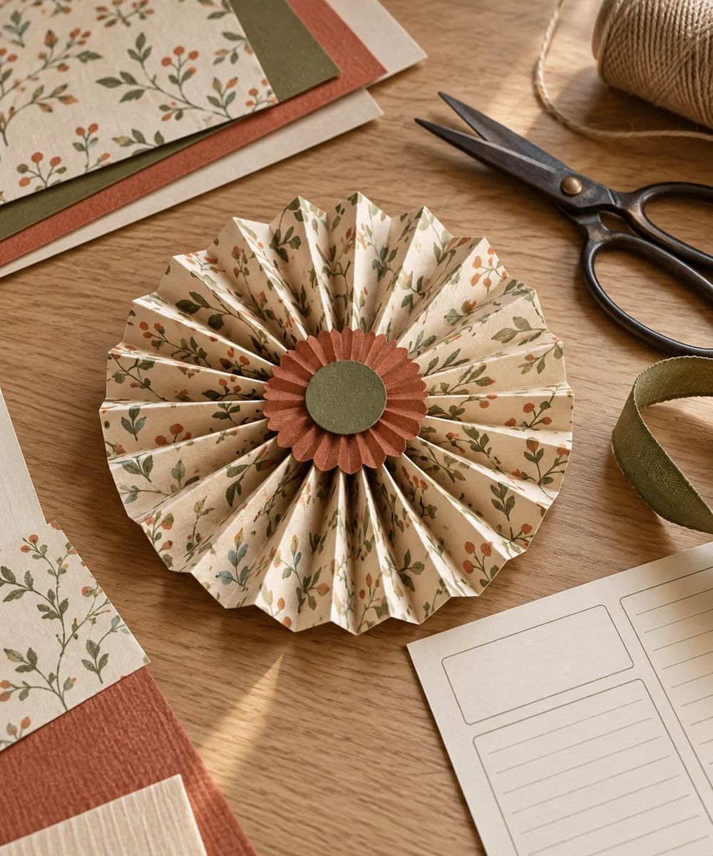 AI-generated concept image for create a folded paper rosette