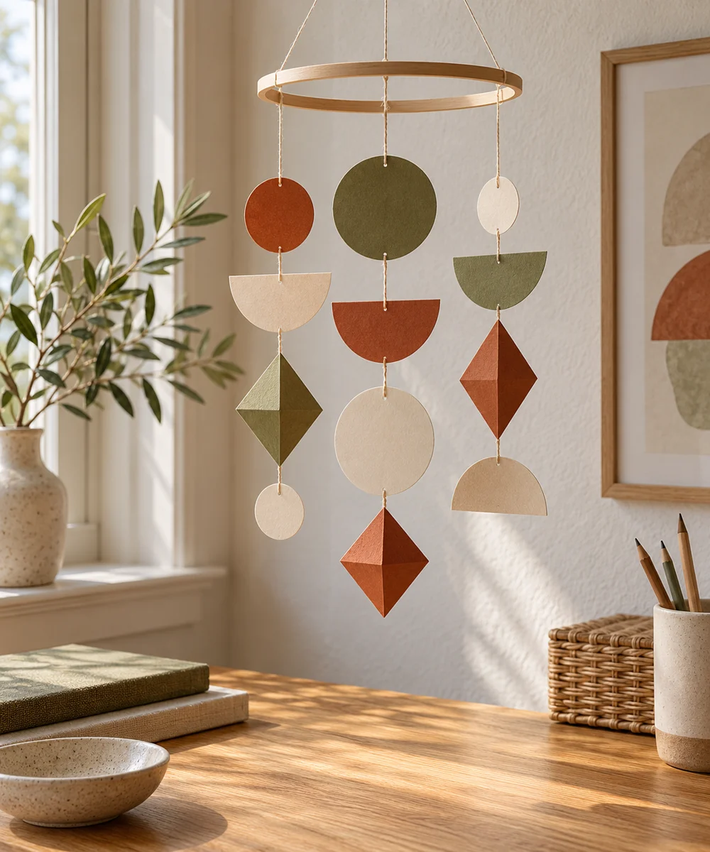 AI-generated concept image for create a geometric paper mobile