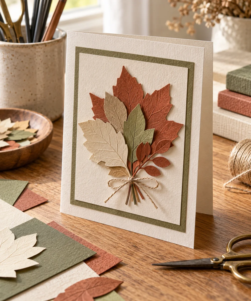 AI-generated concept image for create a layered paper leaf card