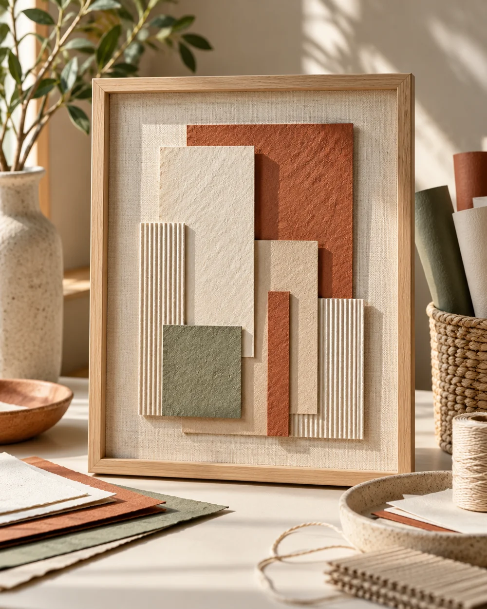 AI-generated concept image for create an offset rectangle paper relief