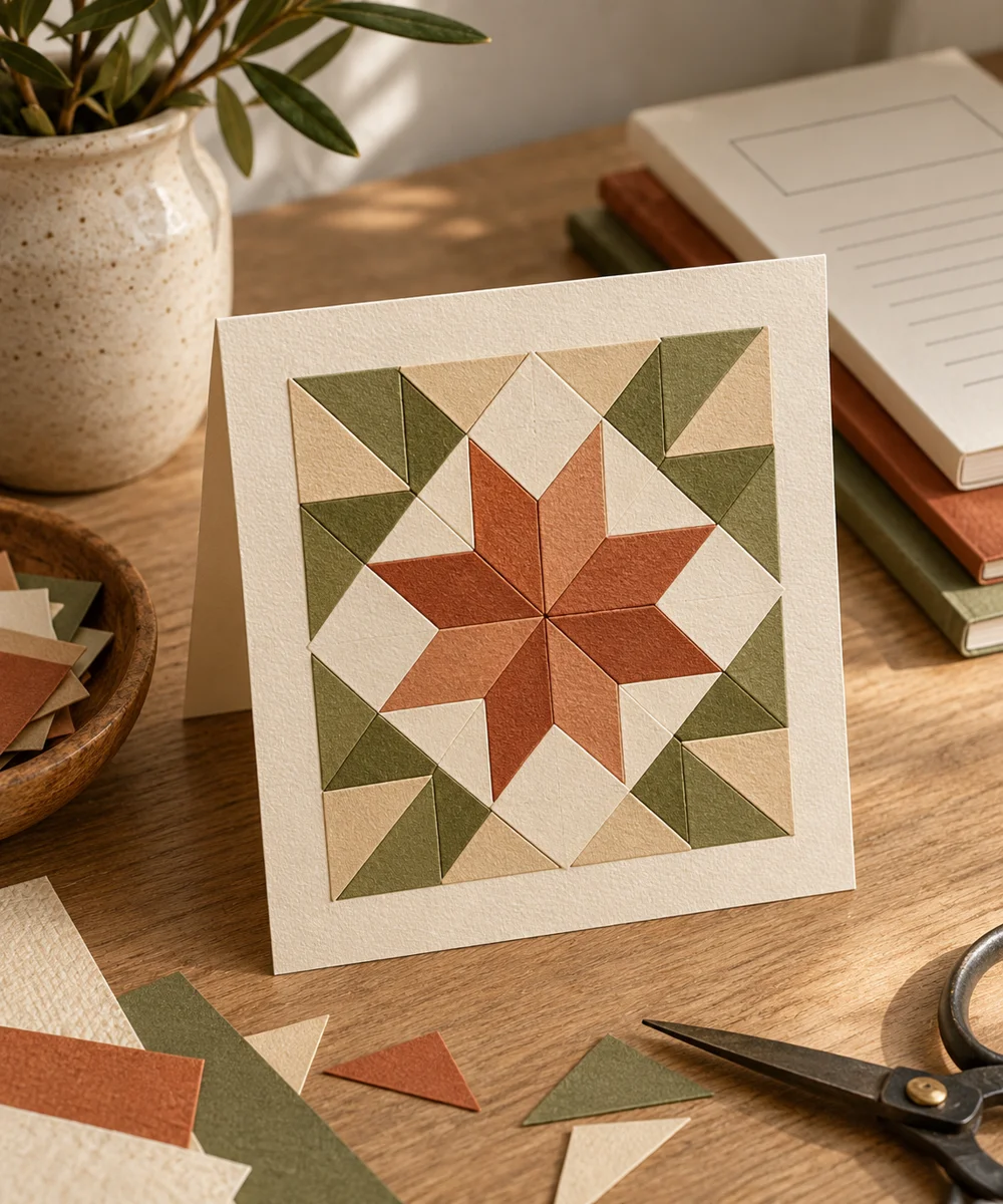 AI-generated concept image for cut a geometric paper mosaic card