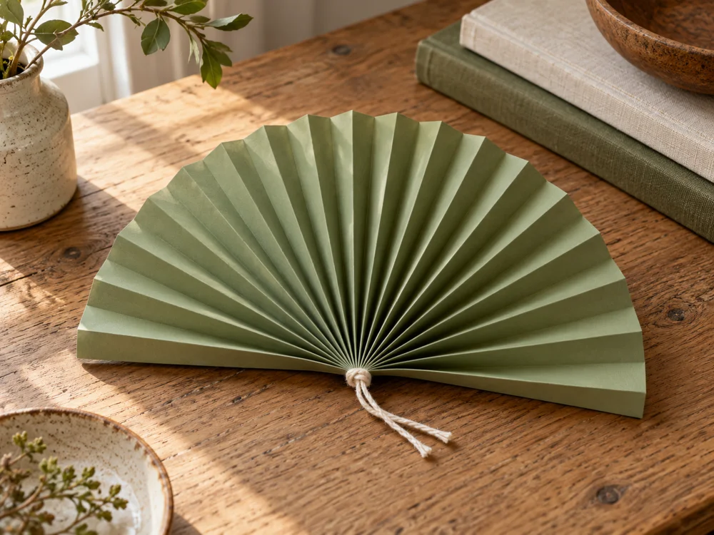 AI-generated concept image for fold a paper fan decoration