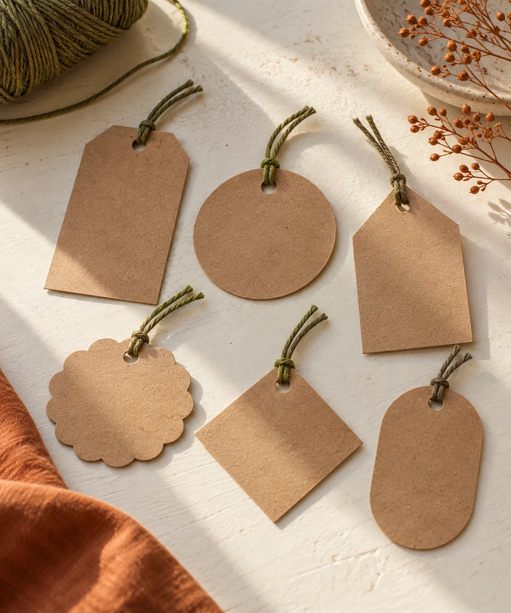 AI-generated concept image for make simple geometric paper gift tags