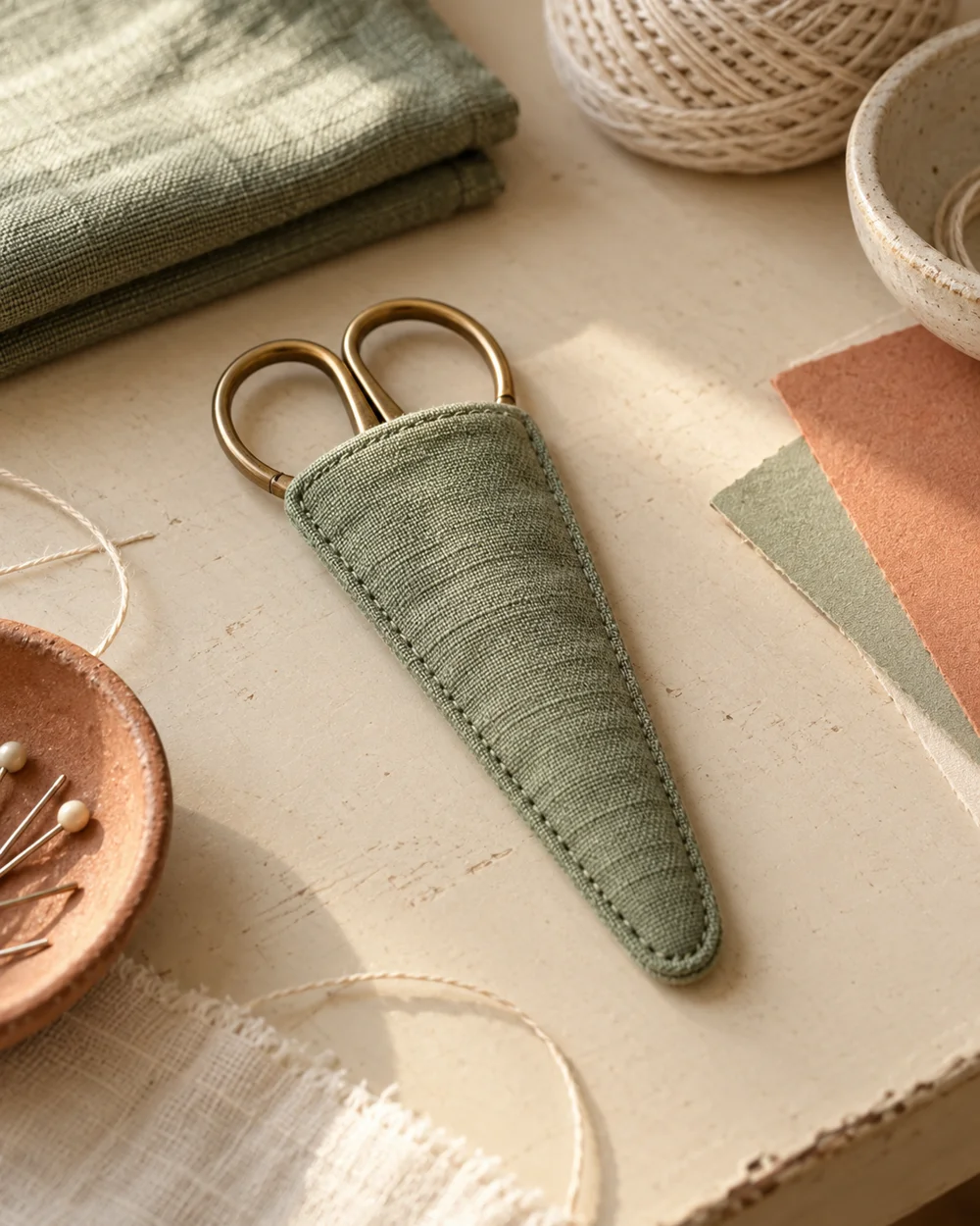 AI-generated concept image for hand sew a fabric scissor sheath