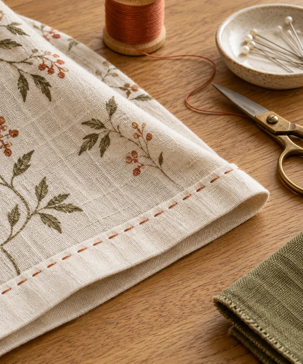 AI-generated concept image for hand sew a simple folded hem