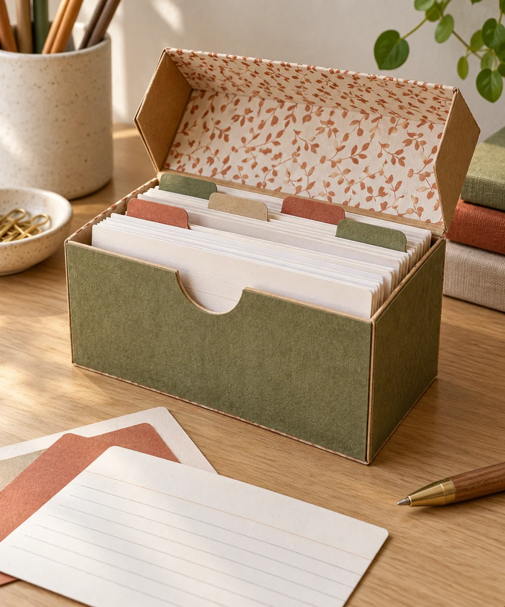 AI-generated concept image for make a cardboard index card box