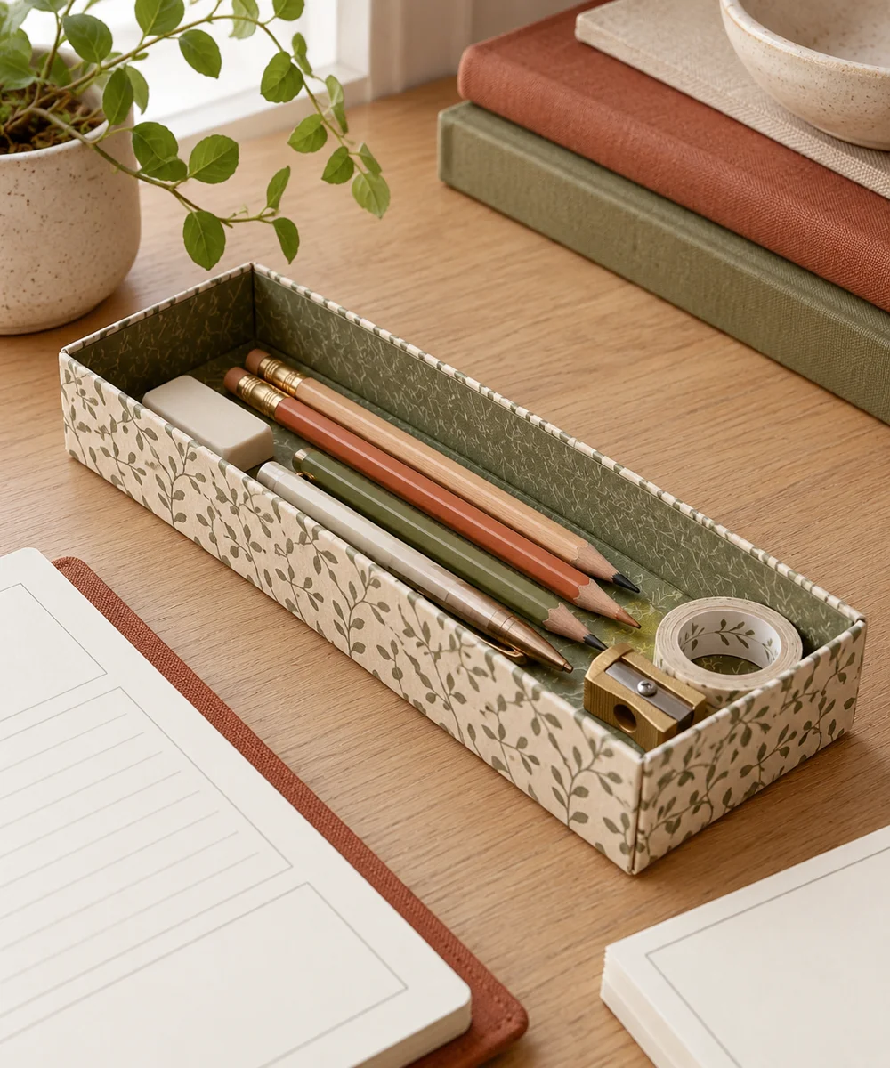 AI-generated concept image for make a cardboard pencil tray
