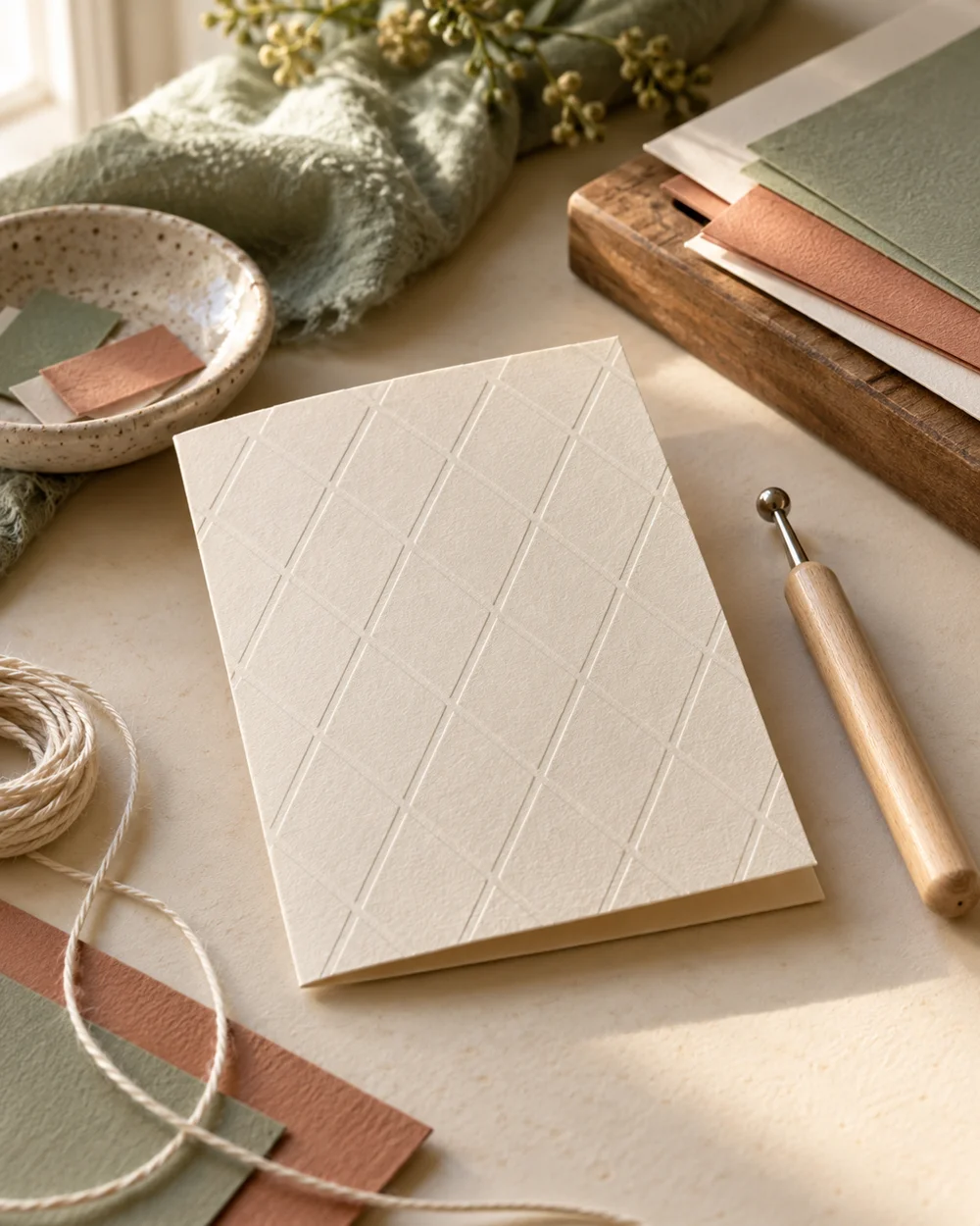 AI-generated concept image for make a dry-embossed geometric card