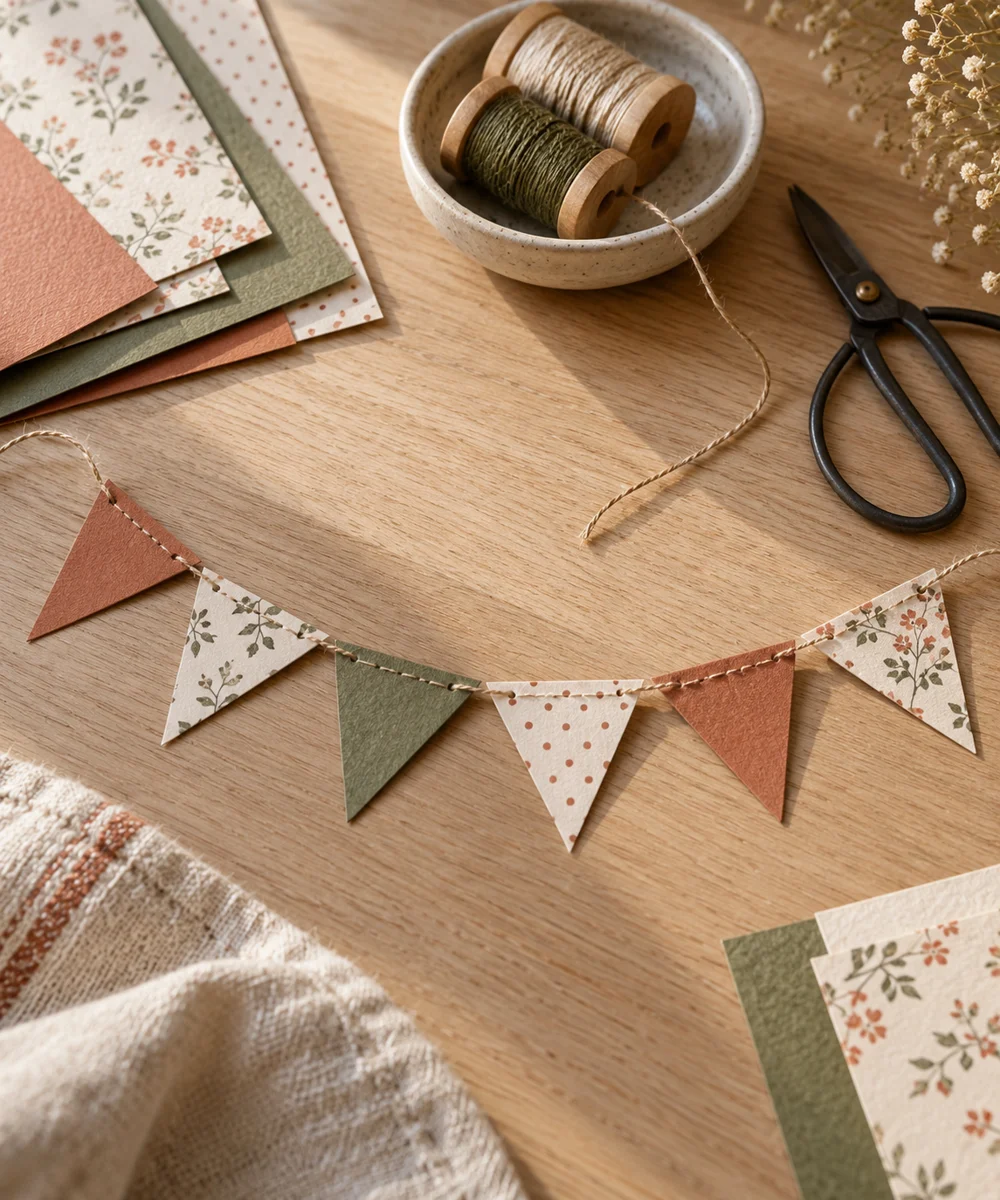 AI-generated concept image for make a mini paper bunting