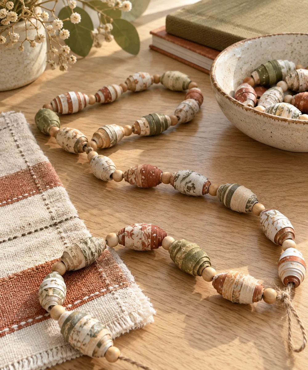 AI-generated concept image for make a rolled paper bead garland