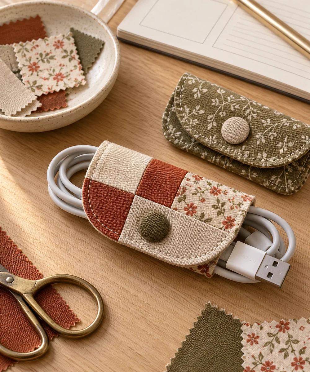 AI-generated concept image for make a scrap fabric cord keeper