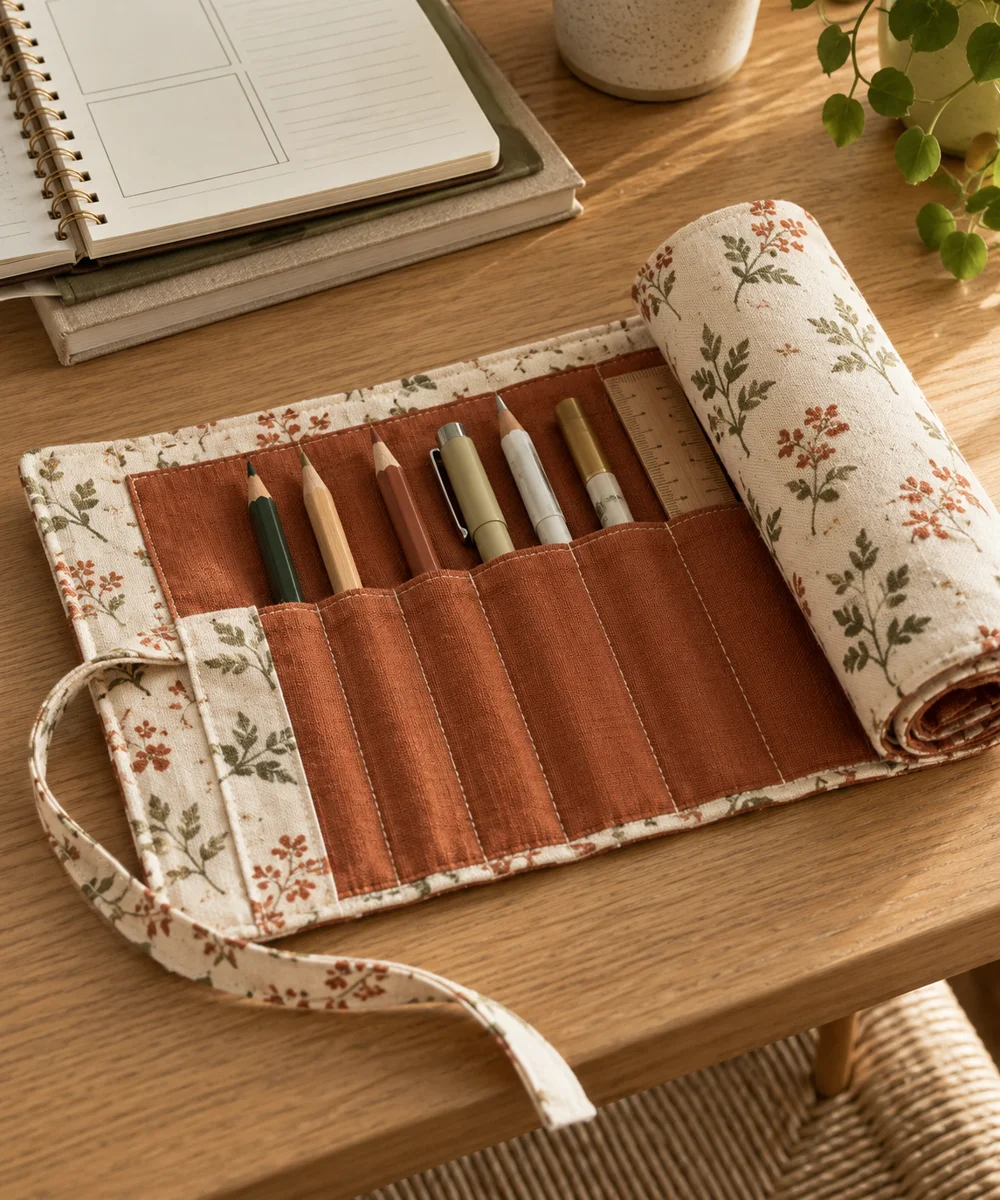 AI-generated concept image for make a simple fabric pencil roll
