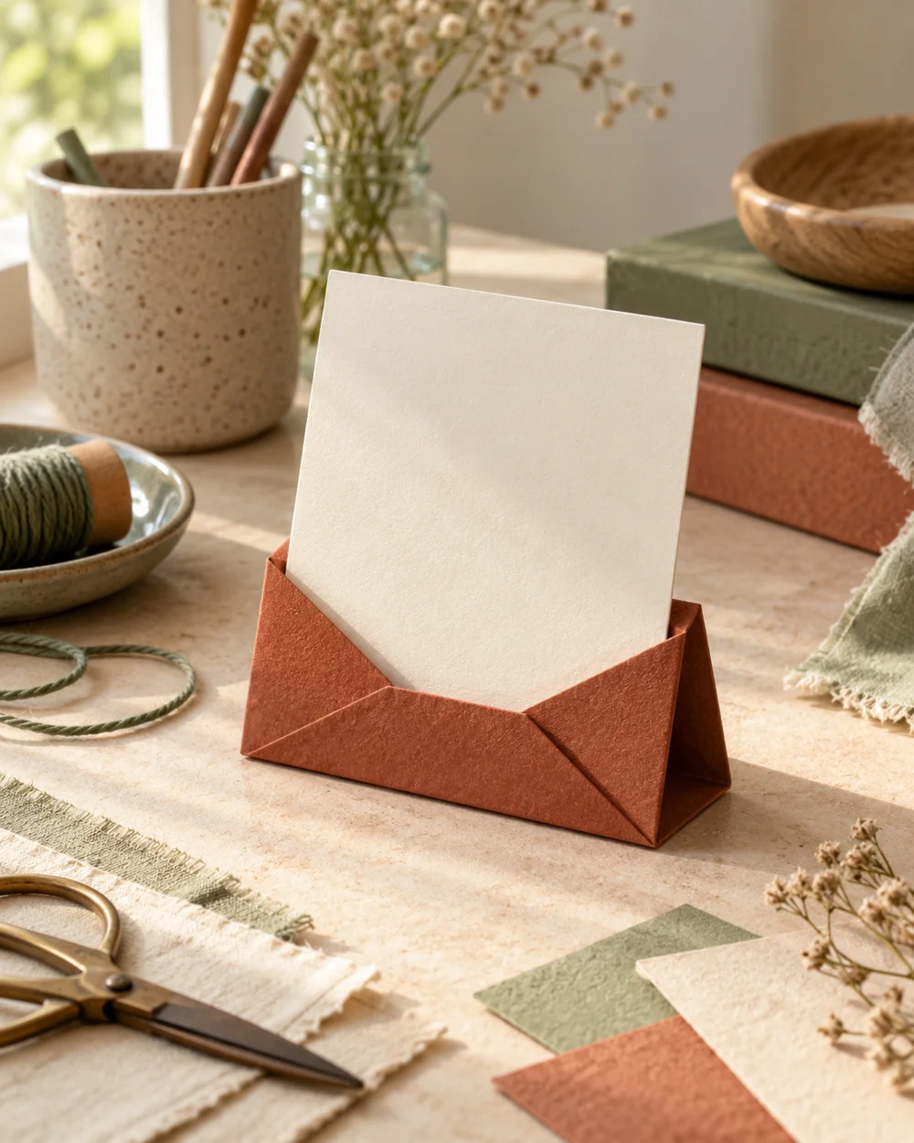 AI-generated concept image for make a slotted paper greeting stand