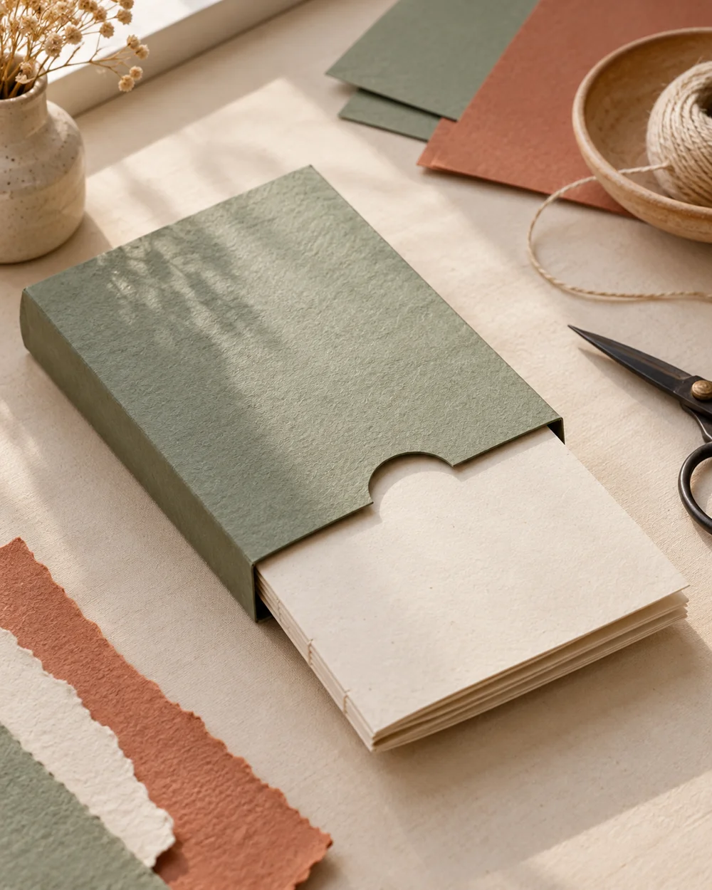 AI-generated concept image for make a small paper slipcase for a booklet
