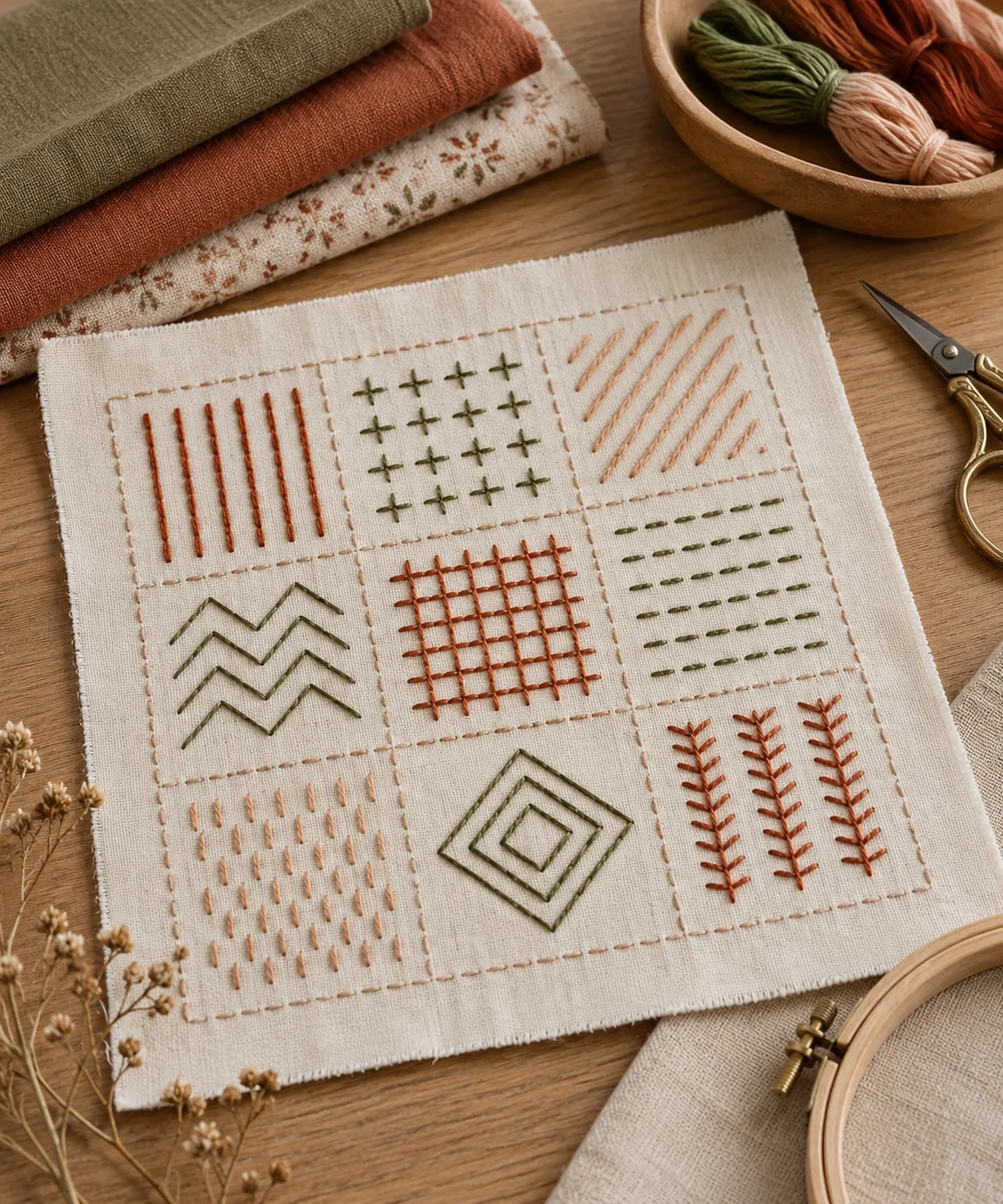 AI-generated concept image for make a straight-stitch geometric sampler