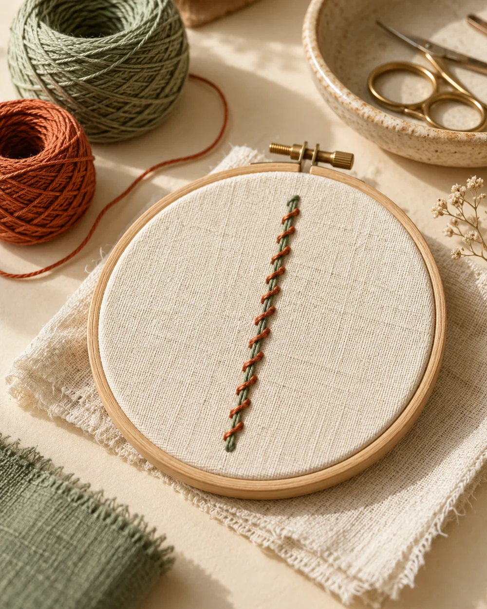 AI-generated concept image for make a whipped backstitch color sample