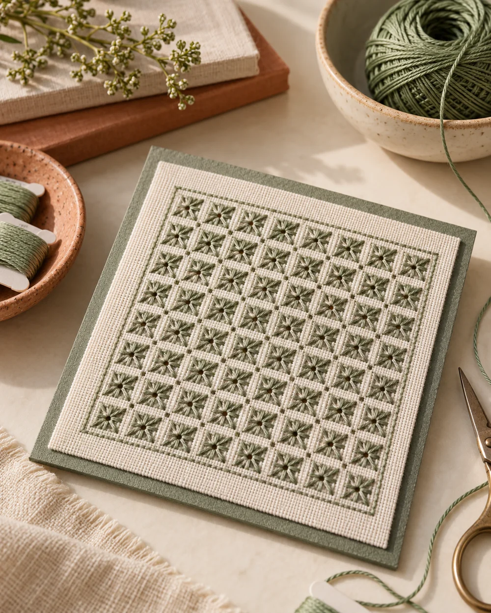 AI-generated concept image for make an eyelet stitch grid sample