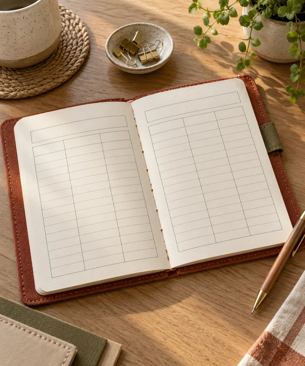 AI-generated concept image for set up a simple spending log