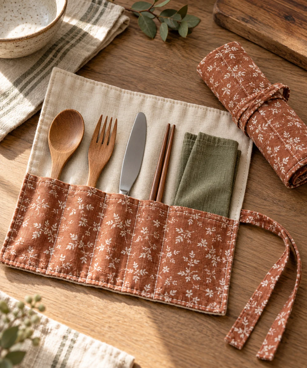 AI-generated concept image for sew a flat cutlery wrap