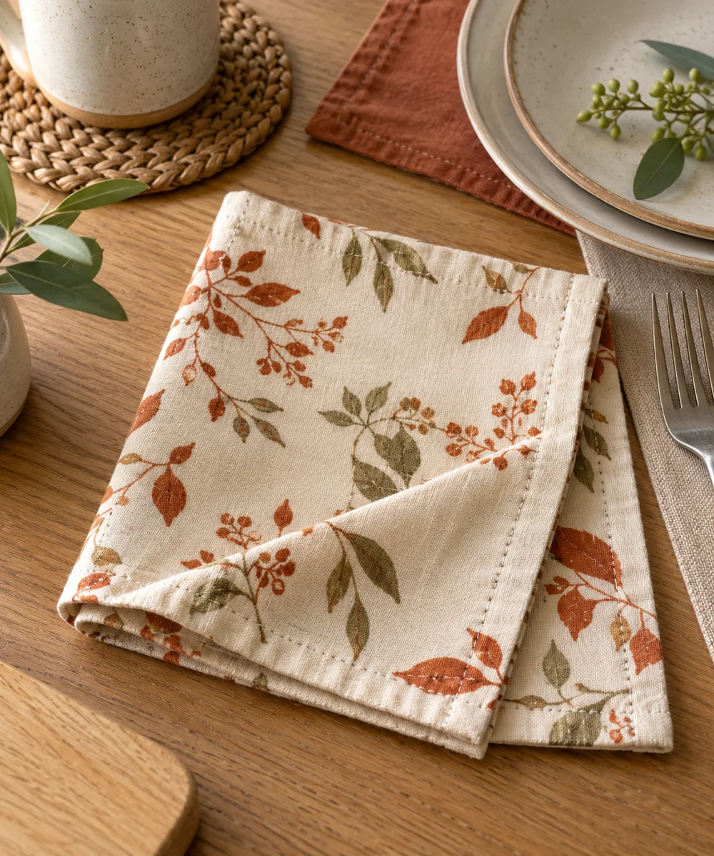 AI-generated concept image for sew a reusable fabric napkin